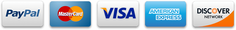 accepted forms of payment: paypal, mastercard, visa, American express, discover